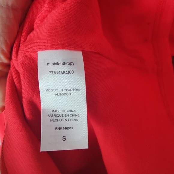 n:Philanthropy NWT Red Rosebud Dress One Shoulder Long Sleeve Size Small - Picture 6 of 8